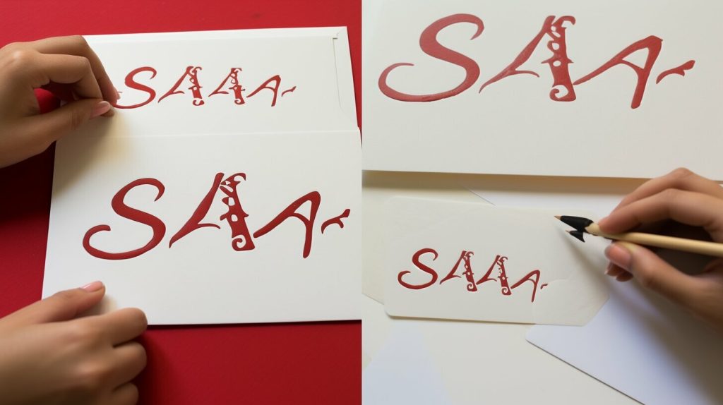 autocollants lettres sur une Sanza